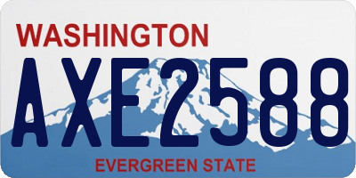 WA license plate AXE2588