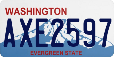 WA license plate AXE2597
