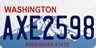 WA license plate AXE2598