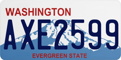 WA license plate AXE2599