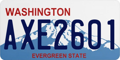 WA license plate AXE2601