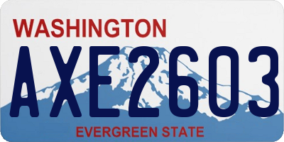 WA license plate AXE2603
