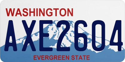 WA license plate AXE2604