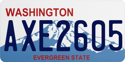 WA license plate AXE2605
