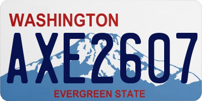 WA license plate AXE2607