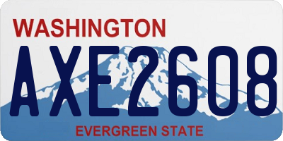 WA license plate AXE2608