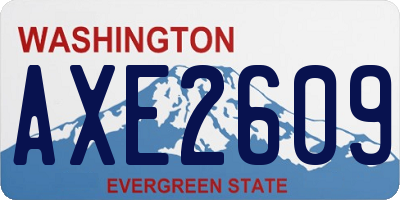 WA license plate AXE2609