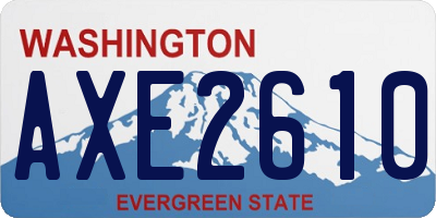WA license plate AXE2610