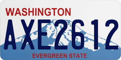 WA license plate AXE2612