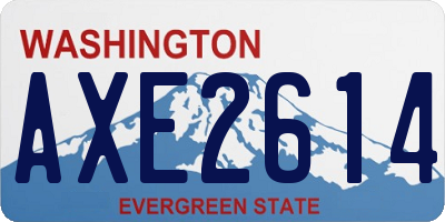 WA license plate AXE2614