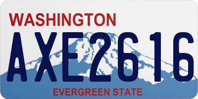 WA license plate AXE2616
