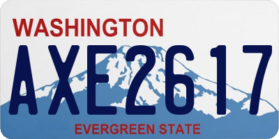 WA license plate AXE2617