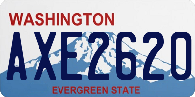 WA license plate AXE2620