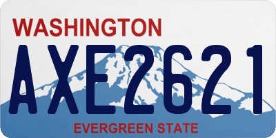 WA license plate AXE2621