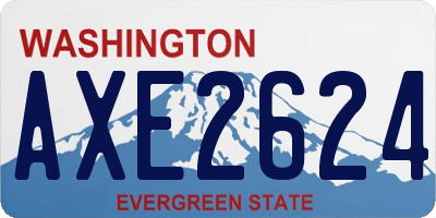 WA license plate AXE2624