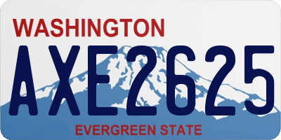 WA license plate AXE2625