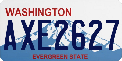 WA license plate AXE2627