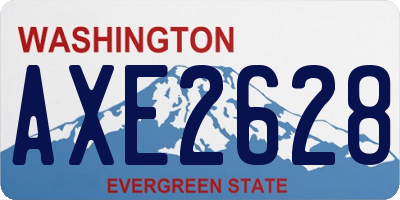 WA license plate AXE2628