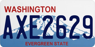 WA license plate AXE2629