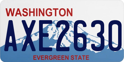 WA license plate AXE2630