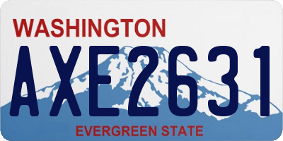 WA license plate AXE2631