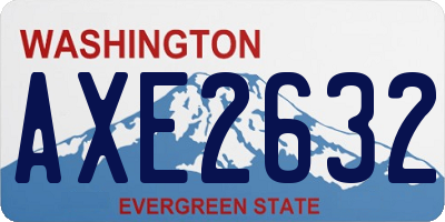 WA license plate AXE2632
