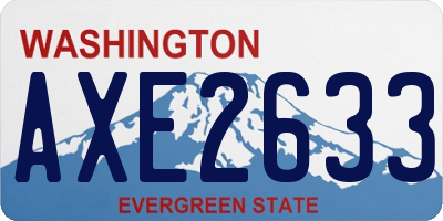 WA license plate AXE2633