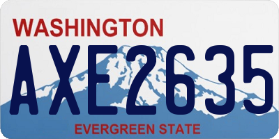 WA license plate AXE2635