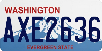 WA license plate AXE2636