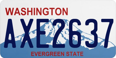 WA license plate AXE2637