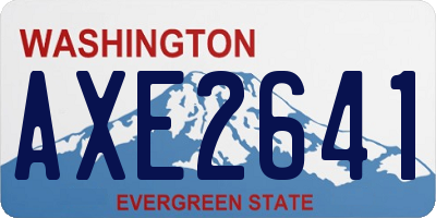 WA license plate AXE2641