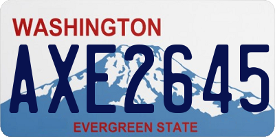 WA license plate AXE2645