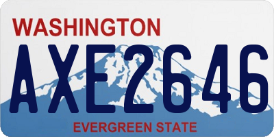 WA license plate AXE2646
