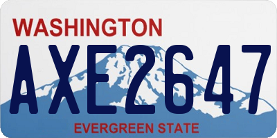WA license plate AXE2647