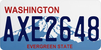 WA license plate AXE2648