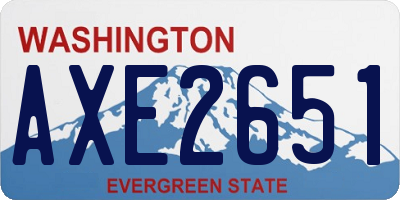 WA license plate AXE2651