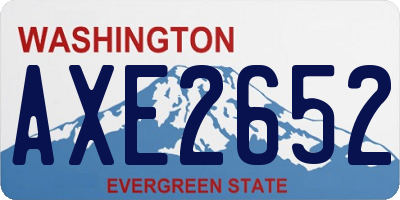 WA license plate AXE2652