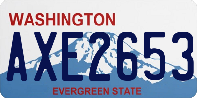 WA license plate AXE2653