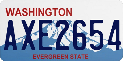 WA license plate AXE2654