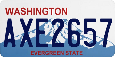 WA license plate AXE2657