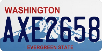 WA license plate AXE2658