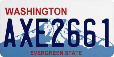 WA license plate AXE2661