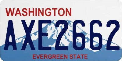 WA license plate AXE2662