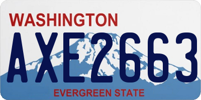 WA license plate AXE2663