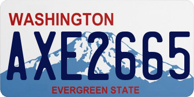 WA license plate AXE2665