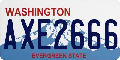 WA license plate AXE2666