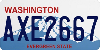 WA license plate AXE2667