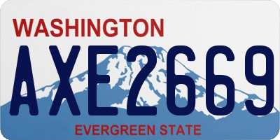 WA license plate AXE2669