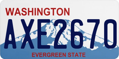 WA license plate AXE2670