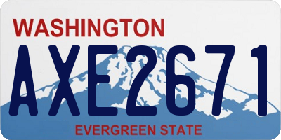 WA license plate AXE2671